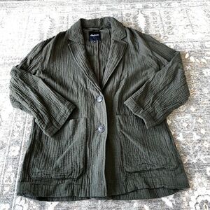 Madewell Olive Gauze Blazer